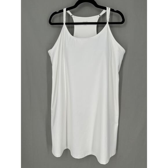 Old Navy Dress Womens XXL White Active Powersoft Built In Bra Athleisure Stretch - Picture 1 of 6